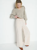 Elastic Waist Corduroy Wide-Leg Pant - Moonbeam