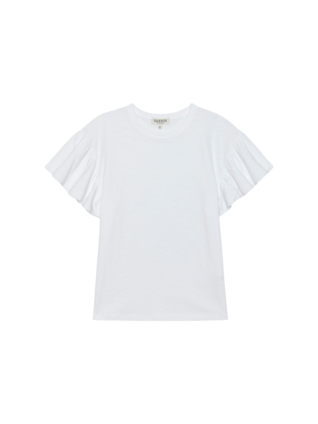 Flutter Sleeve Cotton Jersey Tee – Optic White
