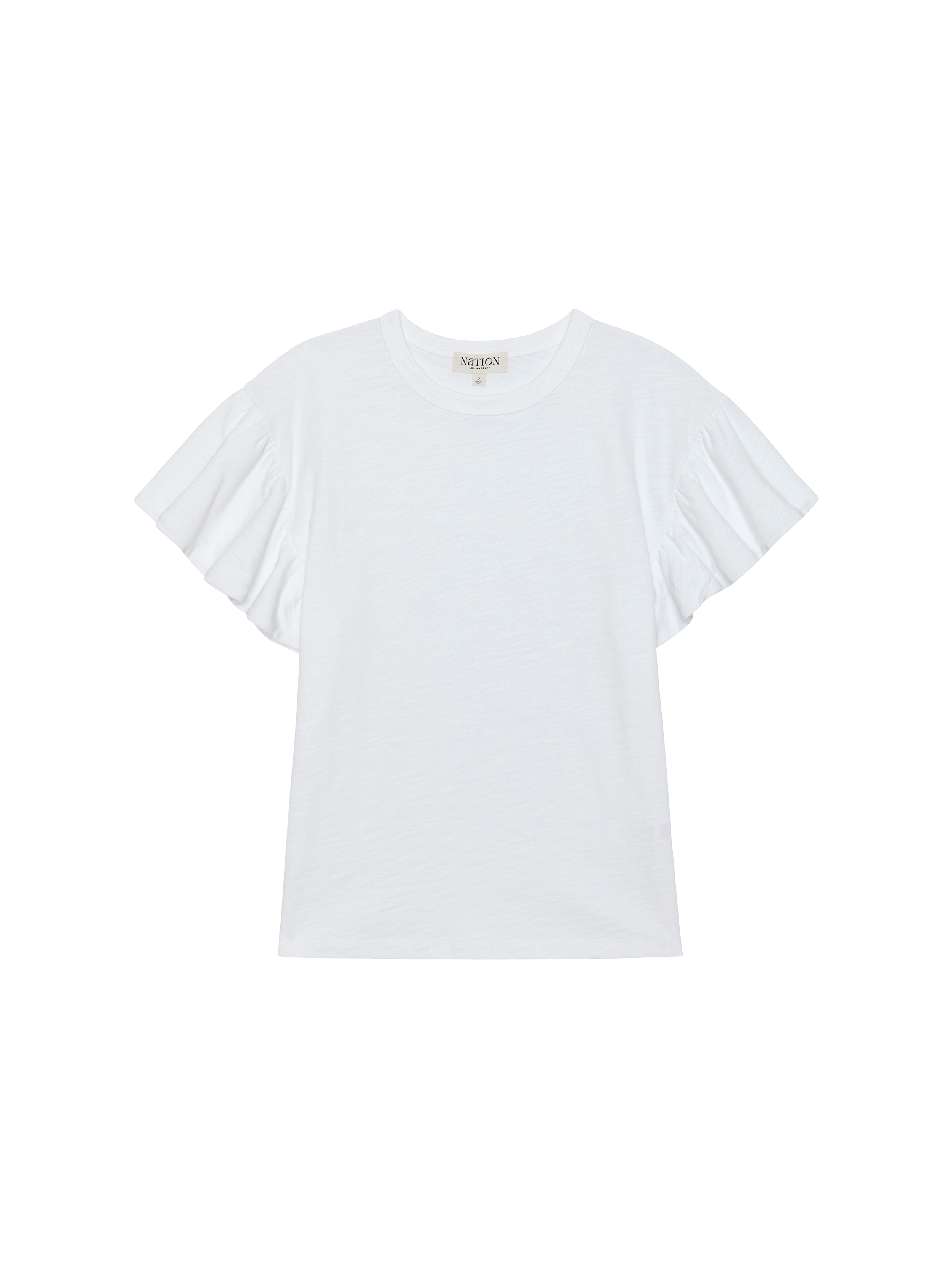 Flutter Sleeve Cotton Jersey Tee – Optic White
