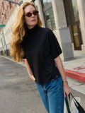 Oversized Dropped Shoulder Boxy Turtleneck - Jet Black