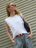 Roomy Armhole Muscle Tank – White