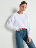 Oversized Dropped Shoulder Double French Terry Crewneck – White