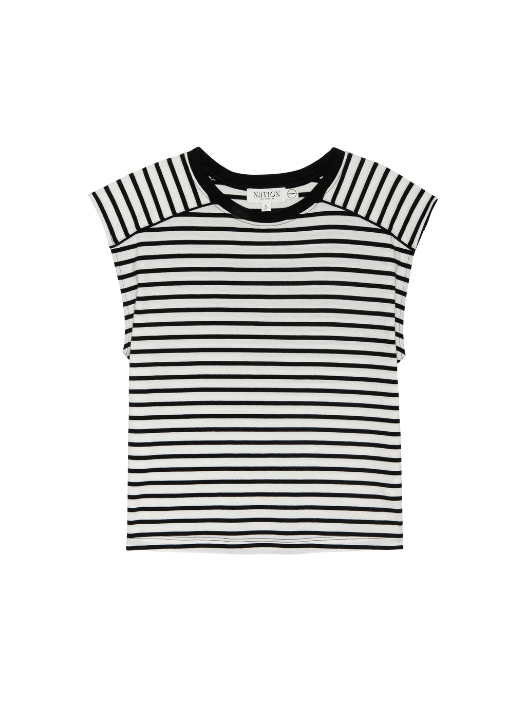Yoked Bodice Crew Neck Organic Cotton Stripe Tank – Cross Walk Stripe