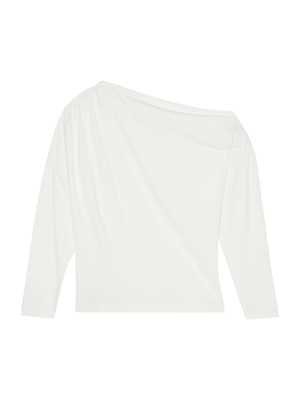Asymmetric One-Shoulder Sculpted Top – Porcelain