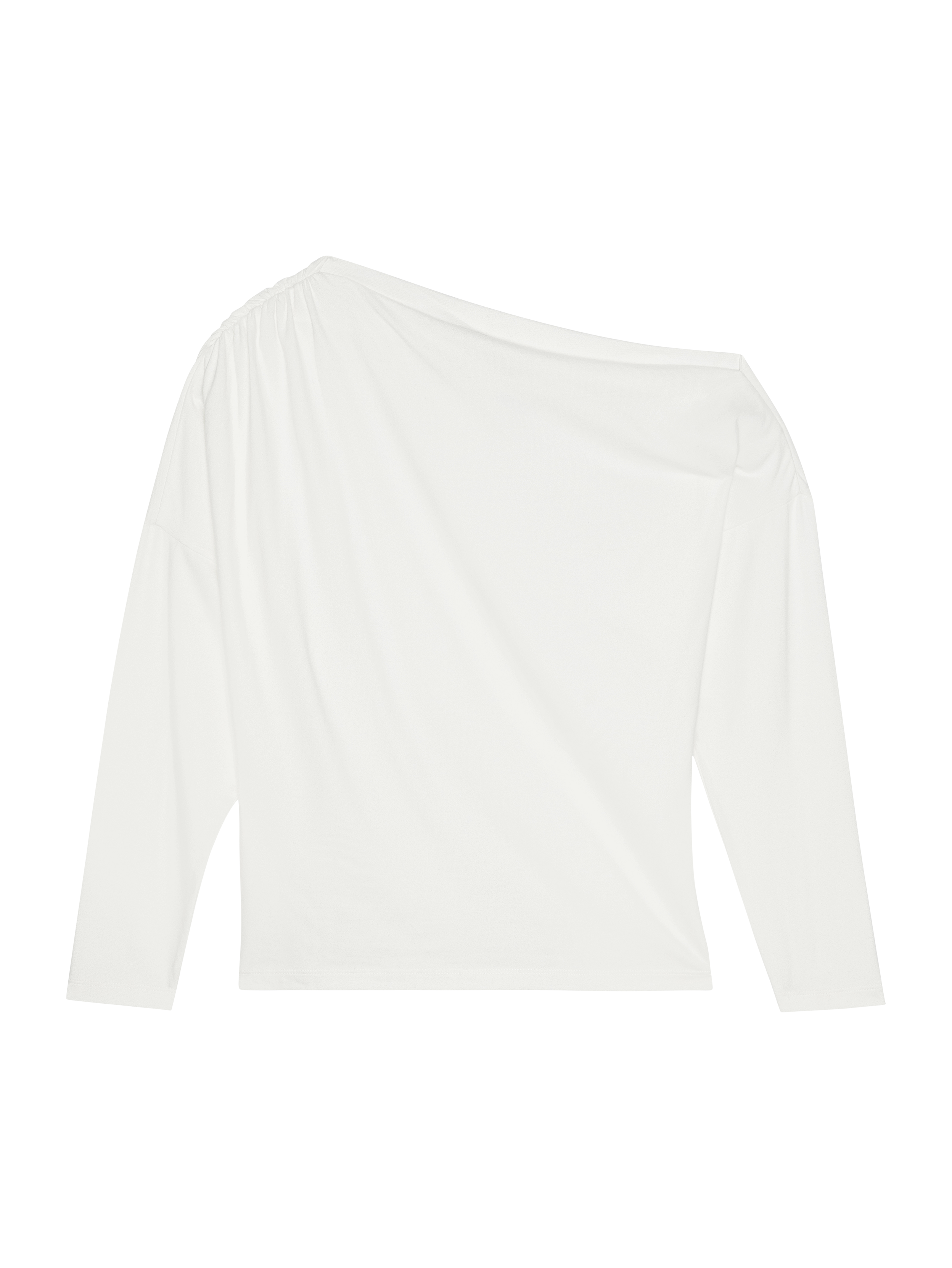 Asymmetric One-Shoulder Sculpted Top – Porcelain