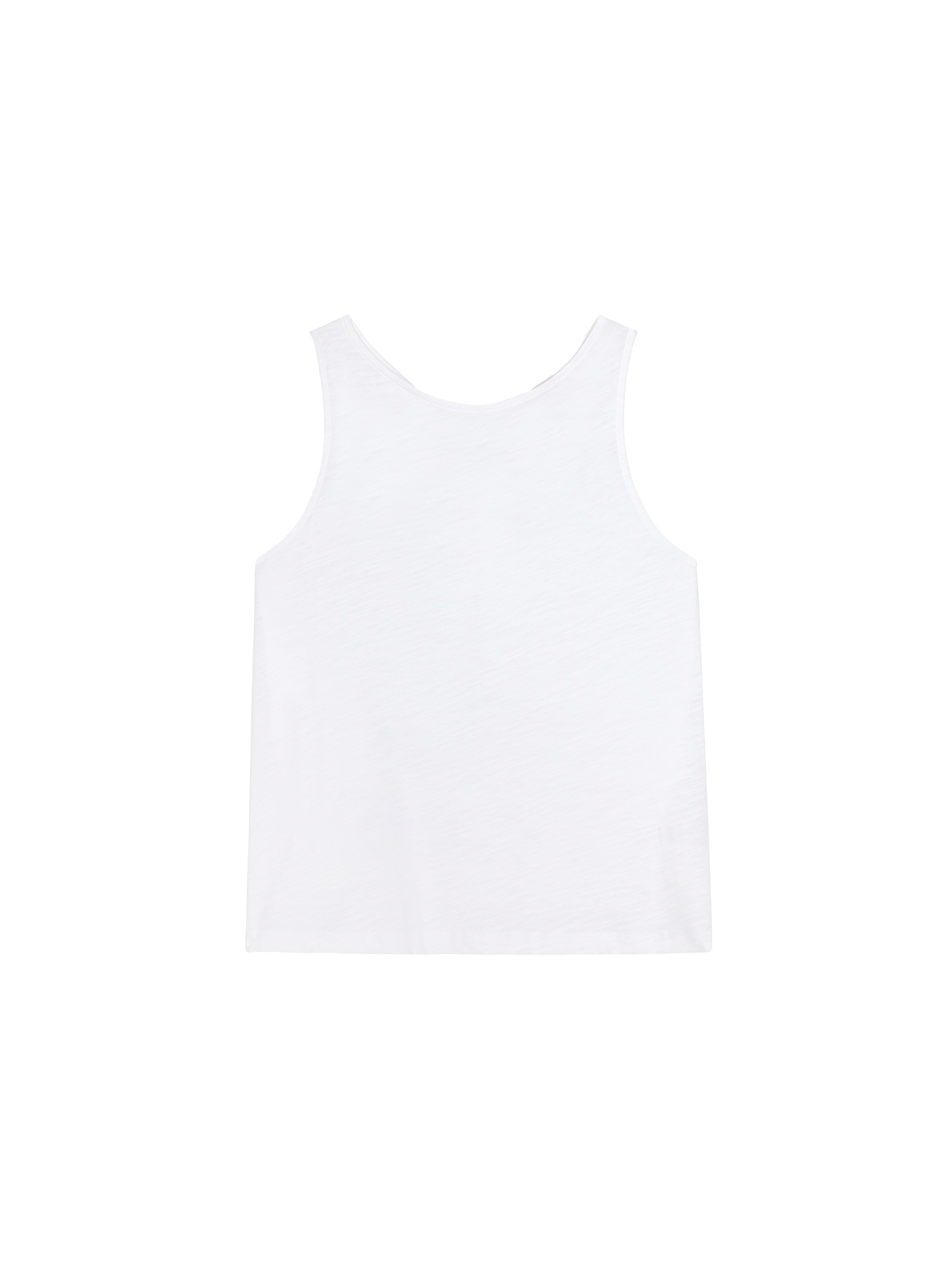 Bow Back Textured Jersey Tank - Optic White