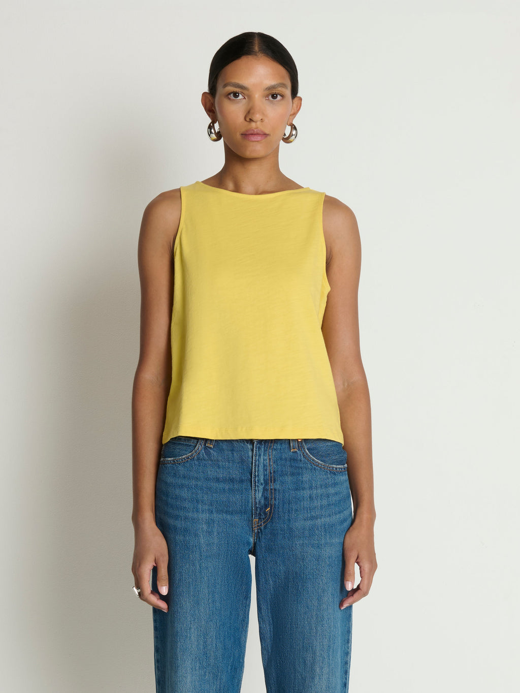 Bow Back Textured Jersey Tank - Sunshine